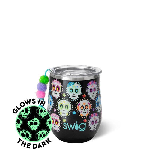 *SWIG Sugar Skulls Stemless Wine Cup (12oz)