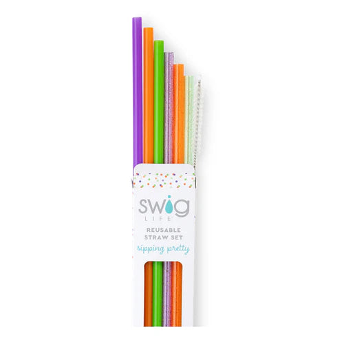 *SWIG Halloween Glitter Reusable Straw Set