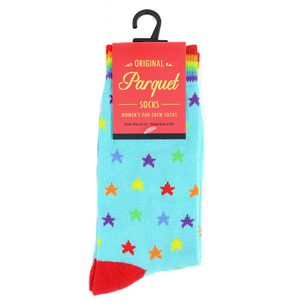 *Women's Rainbow Stars Novelty Socks