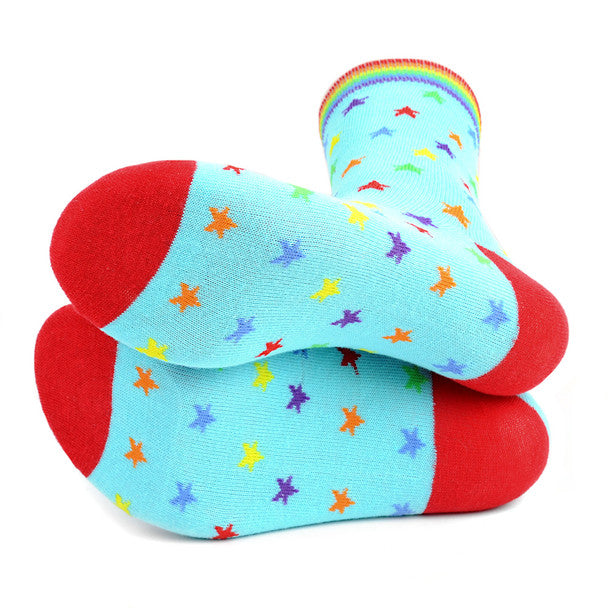 *Women's Rainbow Stars Novelty Socks