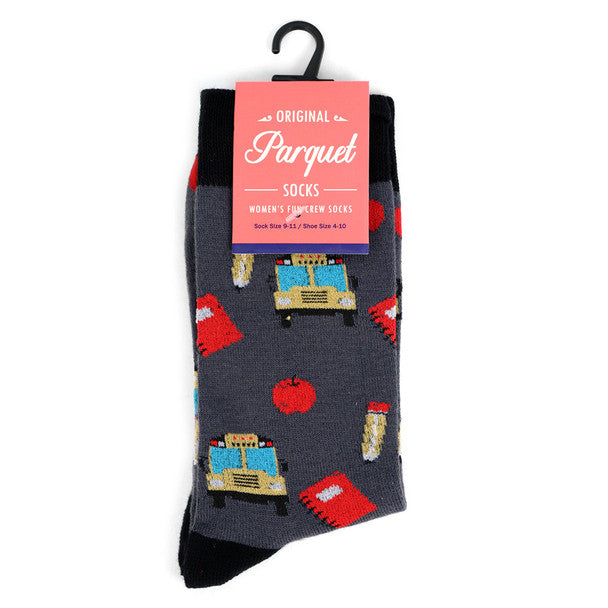 *Women's Back to School Novelty Socks Grey