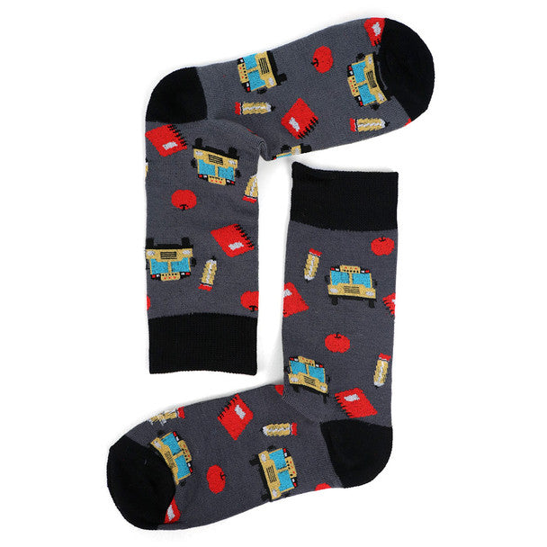 *Women's Back to School Novelty Socks Grey