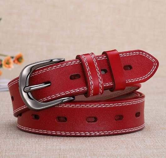 *Double Stitch Perforated Women's Belt