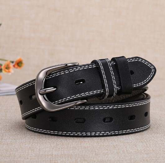 *Double Stitch Perforated Women's Belt