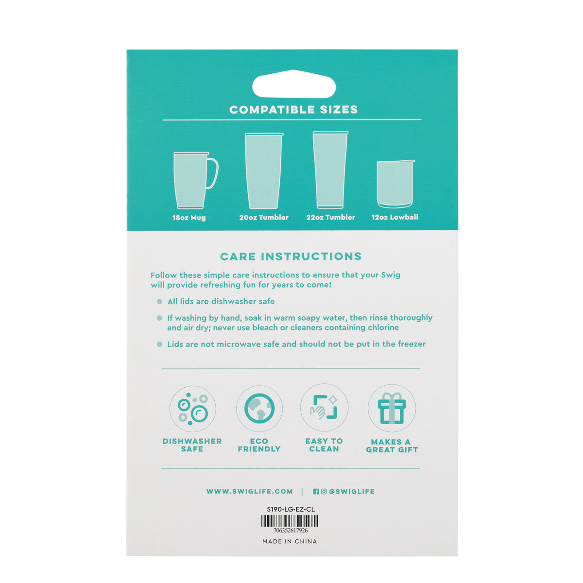 *SWIG EZ Flow Lid - Clear (Large)