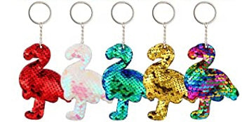 *Keychain - Flamingo Flip Sequin