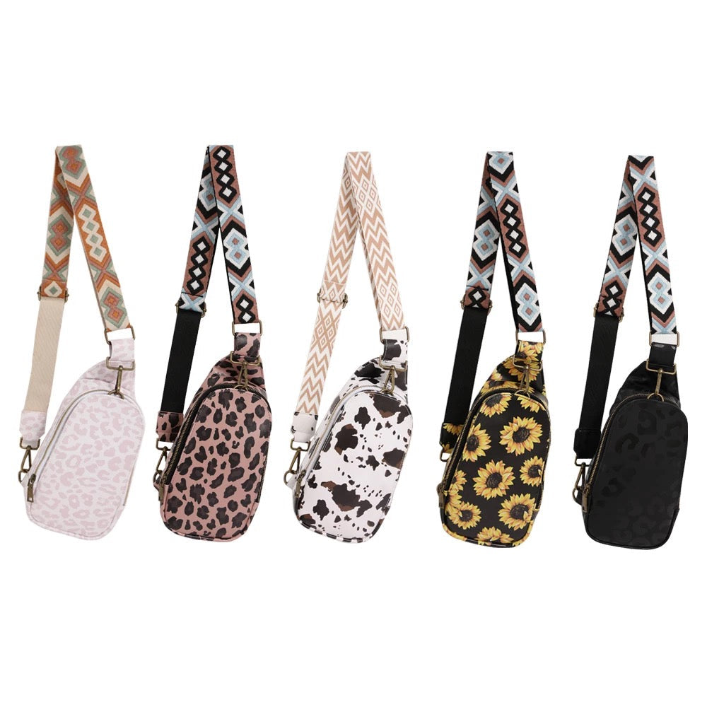 *NEW Sling Crossbody - Black Leopard Animal Print